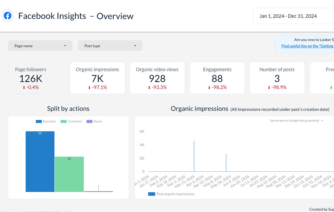 Facebook Page report