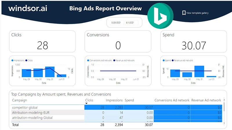 Bing Ads Report Template